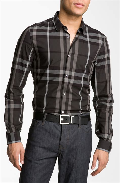 burberry black plaid shirt|Burberry plaid shirt men's.